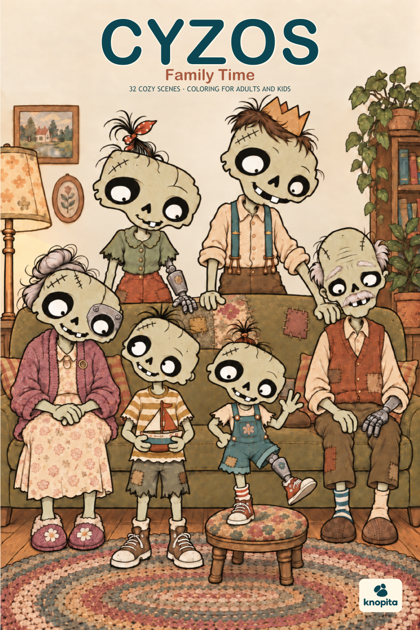 Family Time · 32 cozy scenes · Coloring for adults, teens and kids